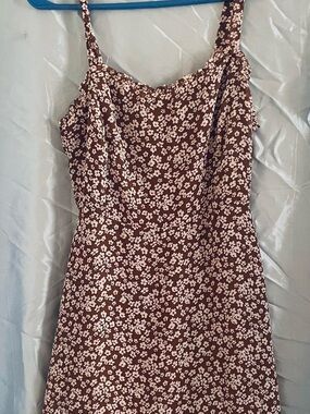 Lush Small Mini Dress Brown Floral